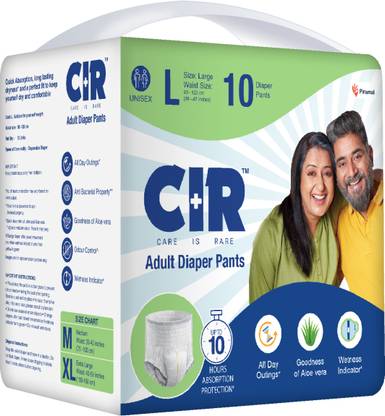 CIR 10 hr Absorption Protection with Wetness Indicator Odour Control Pant Adult Diapers - L
