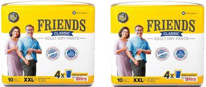Friend Classic Adult Diapers Pants Style -10 Count/Pack ( 2XL, 20 Count ) Adult Diapers - XXL