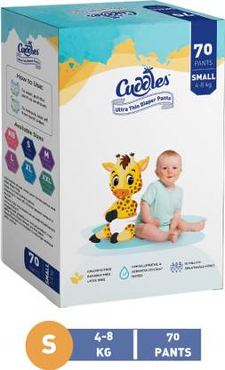 Cuddles Ultrathin Baby Diaper Pants | Ultra Soft Super Absorbent and Luxurious Comfort - S