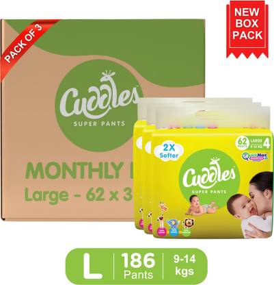 Cuddles - Super Pants Baby Diaper - Combo Pack of 3 - L