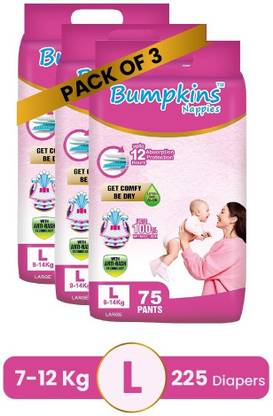 Bumpkins Premium Fresh Baby Diapers Pants | Wetness Indicator | Upto 12 Hrs Absorption - L