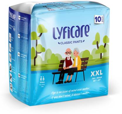 lyficare Classic Pants | Waist Size (45-61 Inch) Adult Diapers - XXL Adult Diapers - XXL