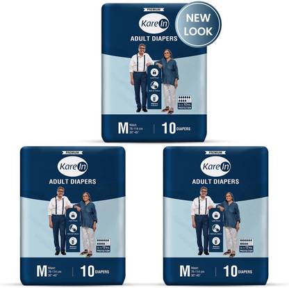 KareIn Premium Tape Style Adult Diapers - M