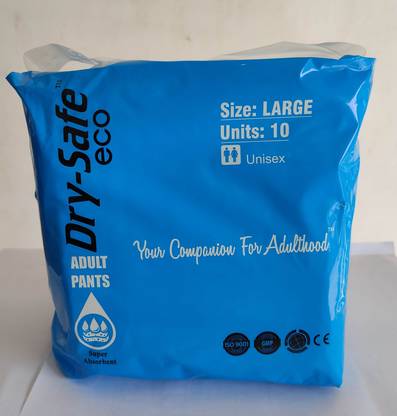 Dry-Safe Eco Adult Diaper Pants(10 Pcs) (Large, 40"-54") Adult Diapers - M Adult Diapers - L