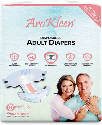 Arokleen Adult Diaper With High Absorbency Tape Style (Size: 127 CM-170 CM) Pack of 1 Adult Diapers - XL