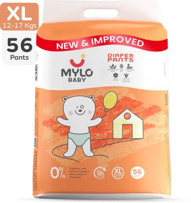 MYLO Baby Diaper Pants|Super Absorbent with Aloe Vera|Leak Proof|Anti Rash|Jumbo Pack - XL