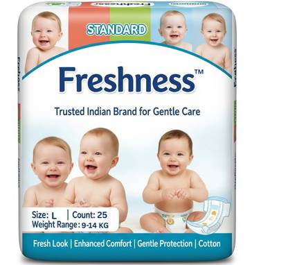 freshness Disposable Baby Diaper Pants | 12Hr Absorption | Soft & Rash-Free Care - L
