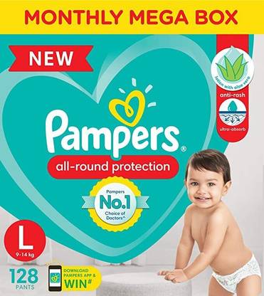 Pampers All round Protection Pants, Large size baby diapers - L