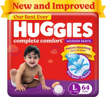 Huggies Complete Comfort Wonder Pants, India's Fastest Absorbing Diaper | - L