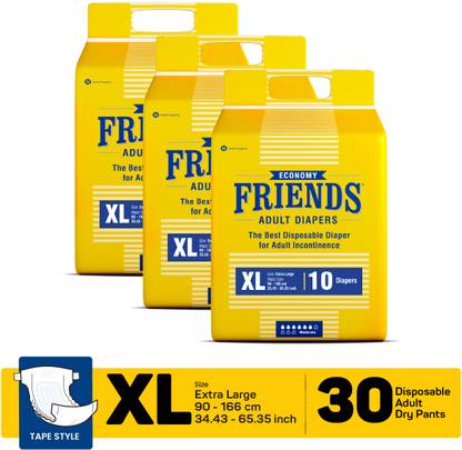 FRIENDS Economy Tape Type Adult Diapers - XL