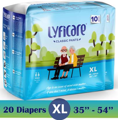lyficare Classic Pants | Waist Size (35-54 Inch) Adult Diapers - XL