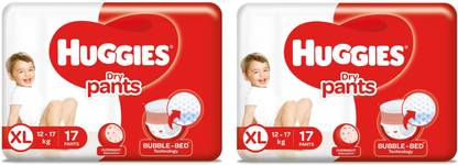 Huggies Dry Pants Extra Large Size Diapers XL-17 (PACK OF 2) - XL