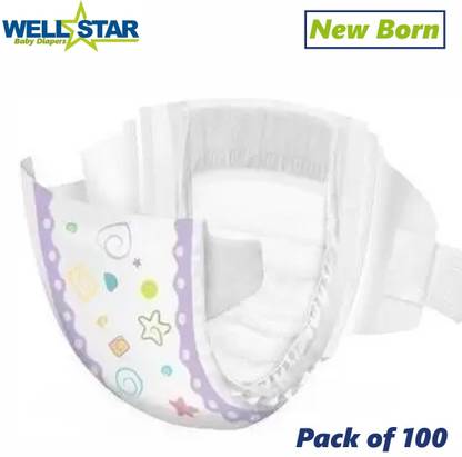 Wellstar Super Soft Baby Diaper (Open Tape ) with High Absorb Technology NB - New Born
