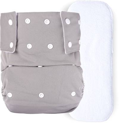 bumberry Reusable Grey Unisex Adult Adjustable Pocket Diaper With 3 Layer Wet Free Microfiber Insert - (Adjustable Flap 28-36 Inch Waist) Adult Diapers (Freesize) Adult Diapers - L