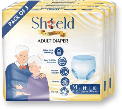 SHIELD Premium Pant Style | Pack of 3 | Adult Diapers - M