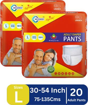 MEDIMAF by MAFATLAL Adult Diapers Pants - 20 Count (Large) Adult Diapers - L