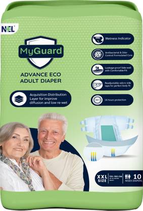 MyGuard Eco Soft Open Adult Diaper Tape Style, With Wetness Indicator Adult Diapers - XXL