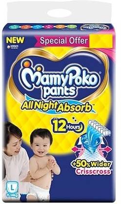 MamyPoko Standard Baby Diaper Pants, Large Size, 9-12 kg - L
