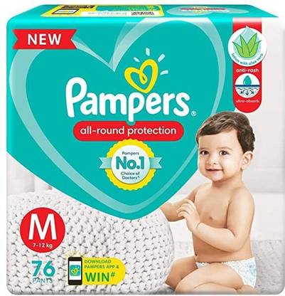 Pampers All round Protection Pants, Medium size baby diapers - M