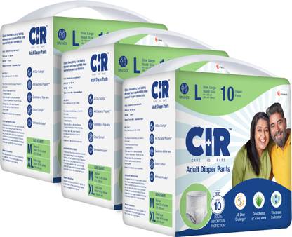 CIR 10 hr Absorption Protection with Wetness Indicator Odour Control Pant Adult Diapers - L