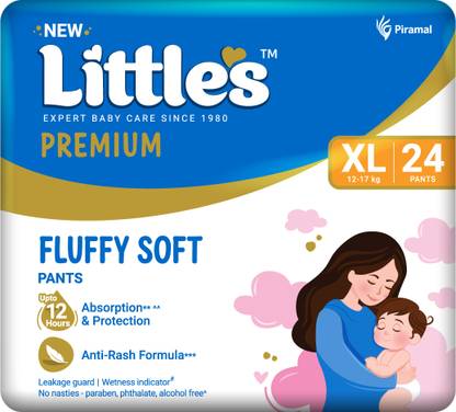 Little's Comfy Baby Pants Diapers with Wetness Indicator and 12 hours Absorption | Extra Large - XL
