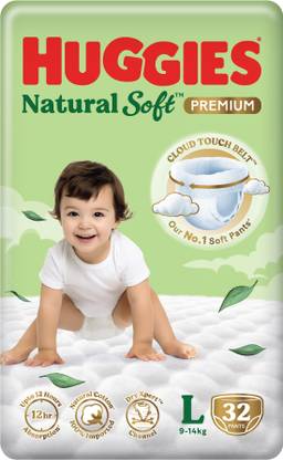 Huggies Natural Soft Premium Baby, Cloud Softness All Over, Large - L