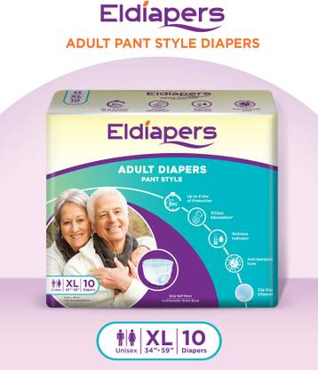 Eldiapers Pant Style Pull Up Diapers Extra Large - 10 Pieces Adult Diapers - XL