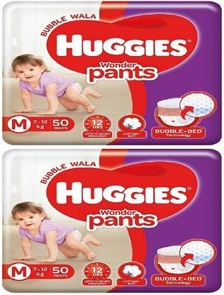 Huggies Wonder Pants Diapers Medium Size ( M 50 Pack of 2 ) ( 100 Pieces ) - M