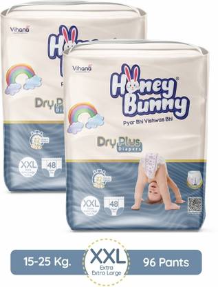 HONEY BUNNY Baby Diaper Pants Super Soft Dry Plus 12 Hour protection - XXL - XXL
