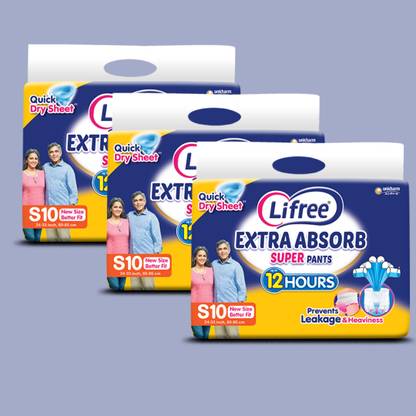 LIFREE Diapers Small Size | Soft Inner Layer, Flexible Tape, Comfort for Hours Adult Diapers - S