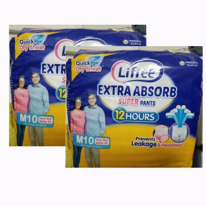 LIFREE New size Extra Absorb Adult Diaper Pants Unisex, Medium (M) Adult Diapers - M