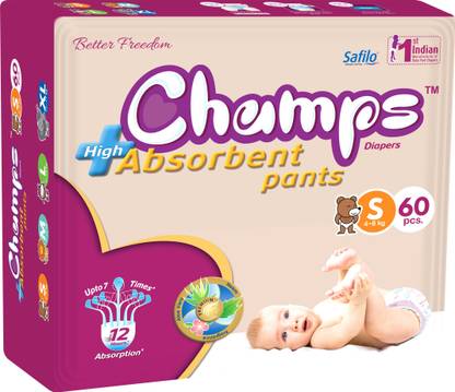 Champs High Absorbent Baby Diaper Pants|Pack of 1 - S