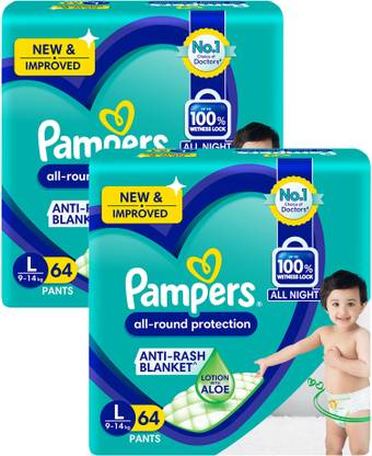 Pampers Pant Style Diapers Large - 64 Pieces ( Pack of 2 ) - L