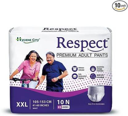 RESPECT Adult Diaper Pants Style with Wetness Indicator (XXL – 10 Count, 41-60 Inches) Adult Diapers - XXL