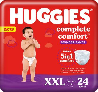Huggies Complete Comfort Wonder Pants, India's Fastest Absorbing Diaper | - XXL