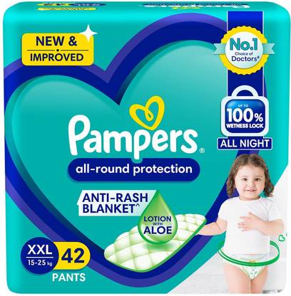 Pampers All Round Protection Diaper Pants, Anti Rash Blanket, - XXL