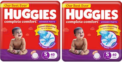 Huggies Wonder Pants Small (S) Size Baby Diaper Pants S-40 (PACK OF 2) - S