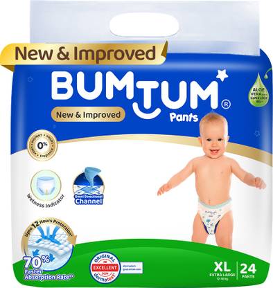 BUMTUM Baby Diaper Pants Double Layer Leakage Protection high Absorb Technology - XL