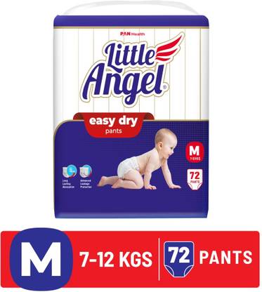 Little Angel Easy Dry Diaper Pants with 12 hrs absorption Medium Size, 7-12 Kgs - M