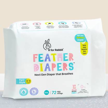 R for Rabbit Feather Diaper Pants Size XXL Pack of 72 - XXL
