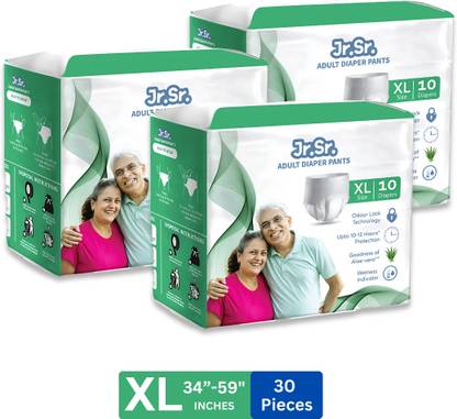 Jr. Sr. Pull-up Pants with Wetness Indicator | 86-150 cm (34"-59") | Pack of 3 | Adult Diapers - XL