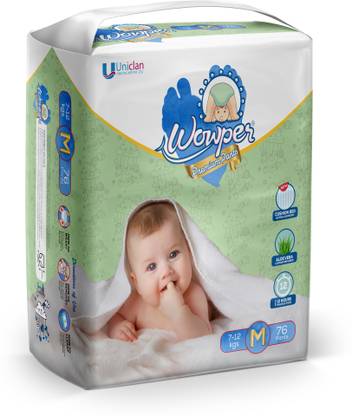 Wowper Premium Diaper Pants| Upto 12 Hrs Absorption | 7-12 Kg | Wetness Indicator - M