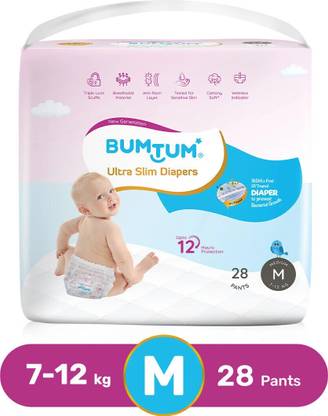 BUMTUM Ultra Slim Baby Pull-Up Diaper Pants- M-28 - M - M