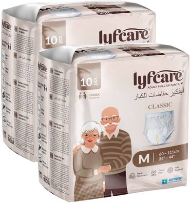 lyfcare Classic Pull-Up Pants | Waist Size (24-44 Inch) Adult Diapers - M