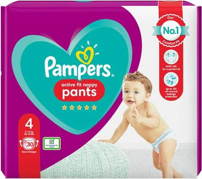 Pampers Active Fit Nappy Pants Size 4, 9-15kg, - M