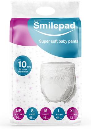 SMILEPAD Baby Pant Type Diapers, Cotton, Size - (XL), ( 12 to 17 kg ), Bulk Pack Of 1 - XL