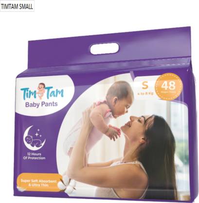 Tim Tam Easy Dry Diaper Pants with 12 hrs absorption New Born Size, UpTo 4kg to 8Kg - S