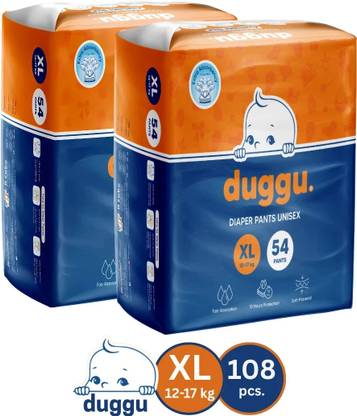 Duggu Soft Baby Diaper Pants | 12-17 kg | Up to 10 Hours Absorption | Pack of 2 - XL