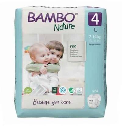 Bambo Nature Eco-friendly Tape Diapers with Wetness Indicator - L