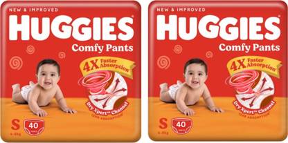 Huggies Wonder Pants Small (S) Size Baby Diaper Pants S-40 (PACK OF 2) - S